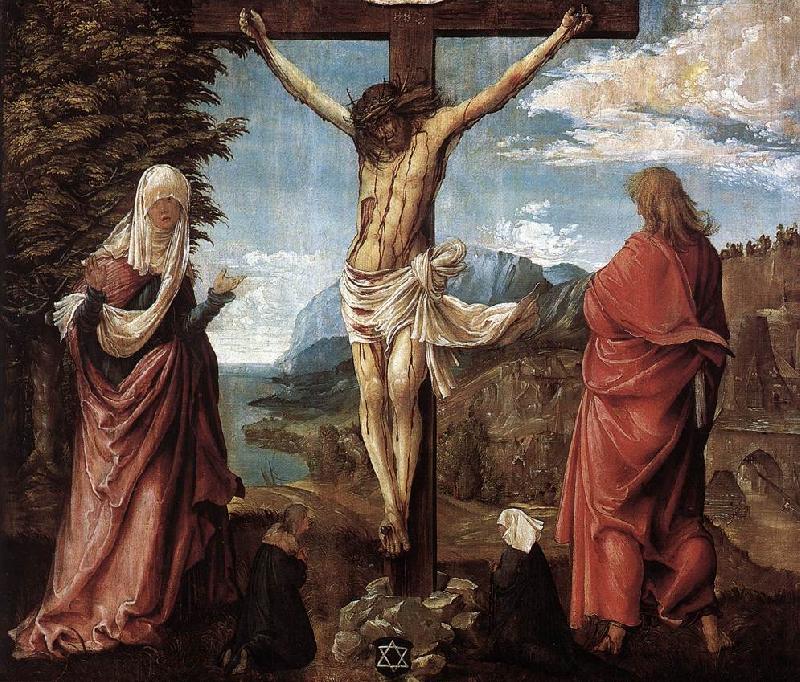 ALTDORFER, Albrecht Christ on the Cross between Mary and St John china oil painting image